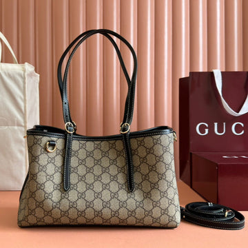Gucci Ophidia 31CM Bag Ebony Black Canvas 248556