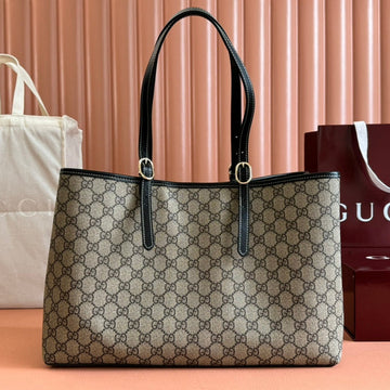 Gucci Ophidia 36CM Bag Ebony Black Canvas 248557