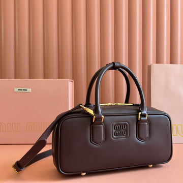 Arcadie Bag 27 In Copper Brown Shiny Calfskin
