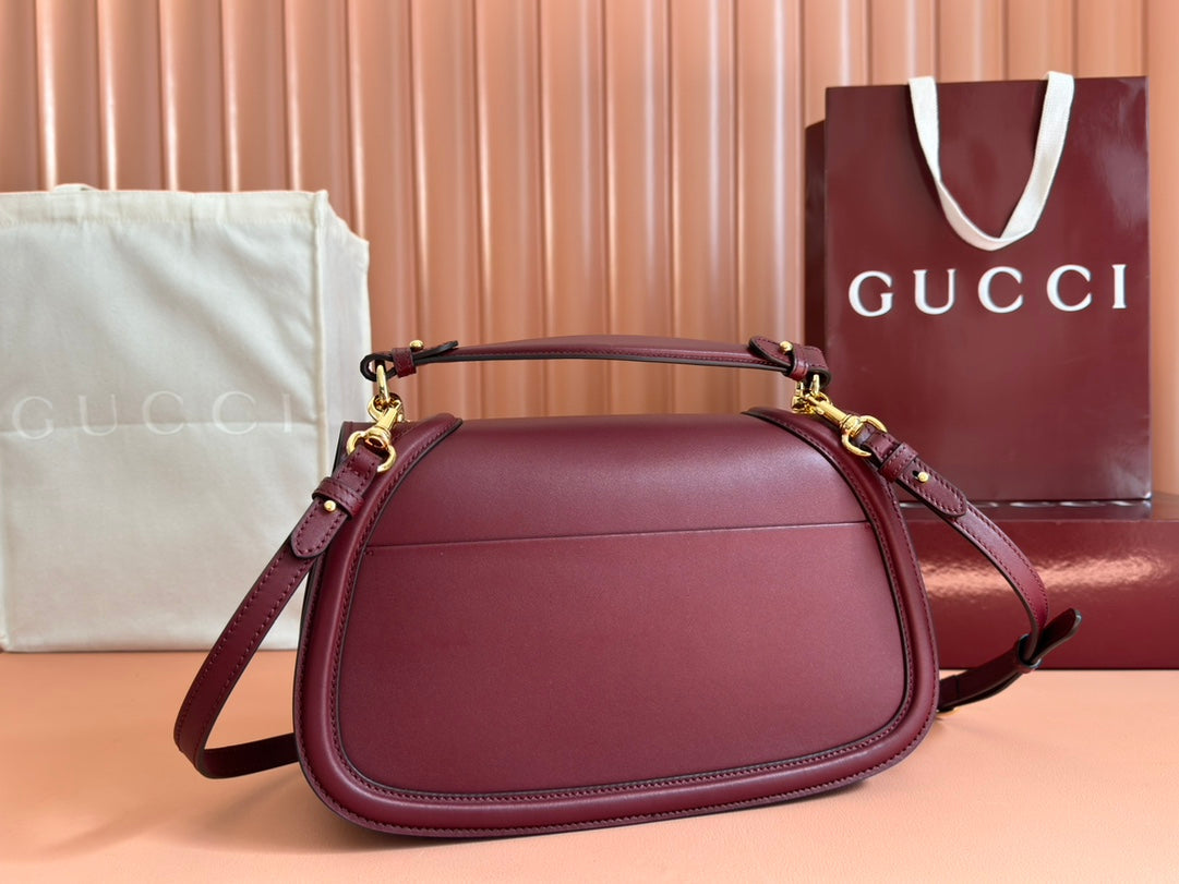 GG Blondie Large Handbag 32CM Burgungdy Calfskin