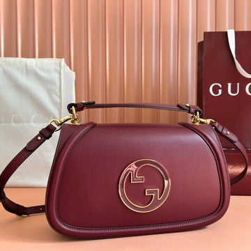 GG Blondie Large Handbag 32CM Burgungdy Calfskin