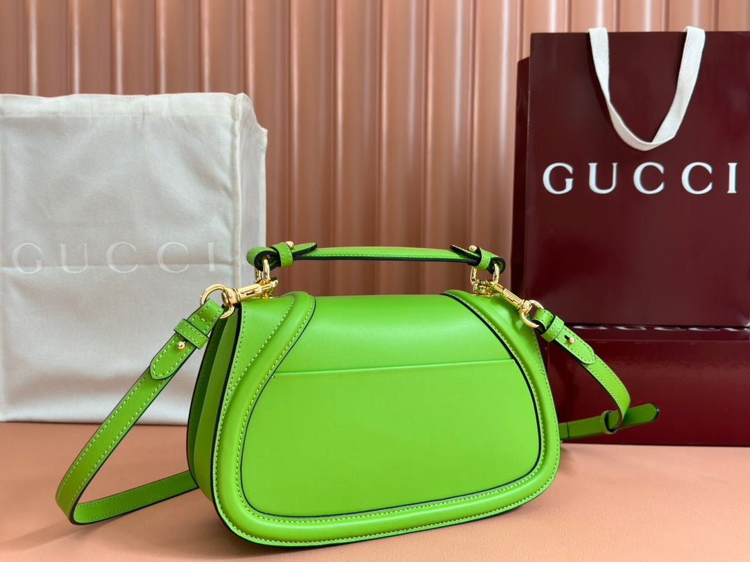 GG Blondie Medium Handbag 27CM Green Calfskin
