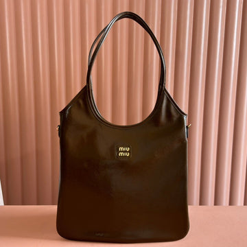 Ivy 40 Tote In Brown Patent Calfskin