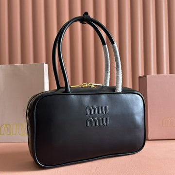 Miu Beau Top-Handle Bag 29 Black Leather 239691