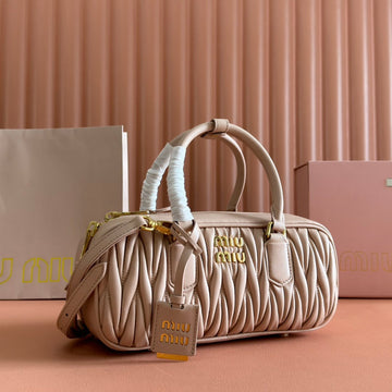 Arcadie Matelassé Bag 27 In Mischka Beige Lambskin