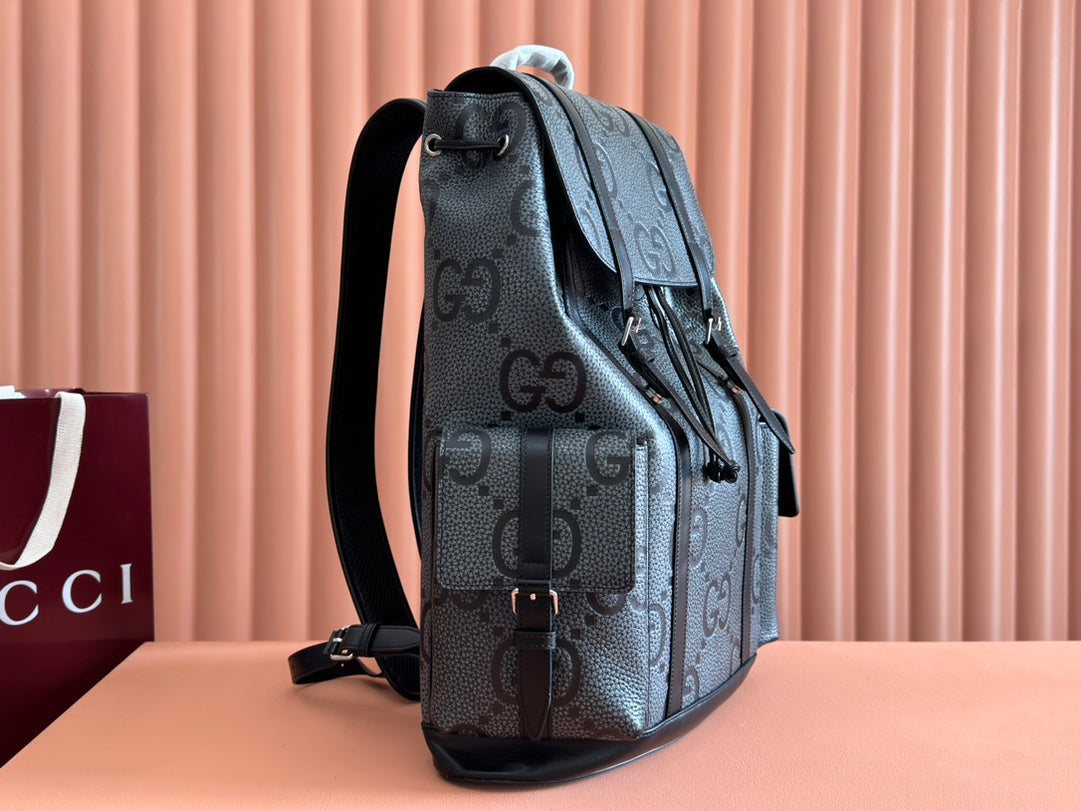 Gucci Backpack Grey Mix Black Leather 248429