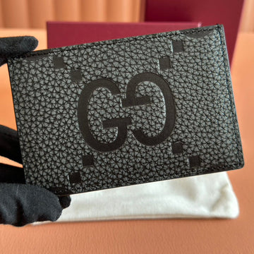 Gucci Card Wallet Grey Mix Black Leather 248421