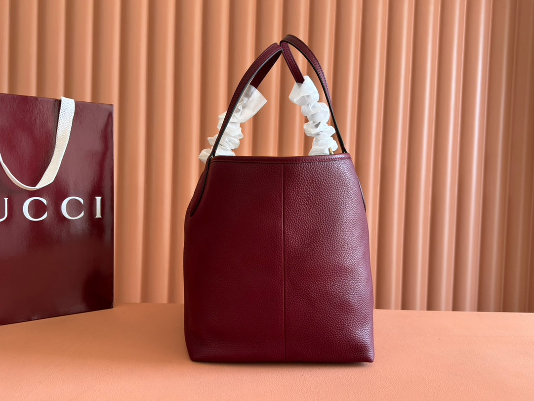 Gucci Totissima 30CM Tote Bag Rosso Ancora Red Calfskin 248125