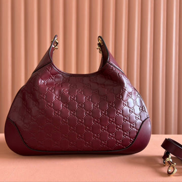 Gucci Body Double Lock Handbag Rosso Ancora Red Embossed Leather 248136