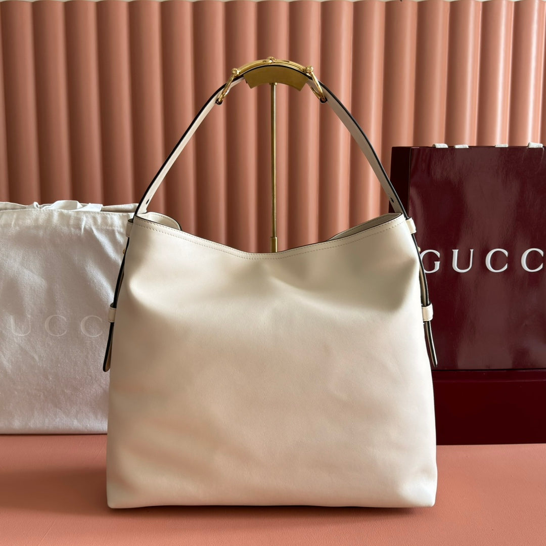 GG Beatrix Large Tote Bag Cream Smooth Leather Ghw 272135