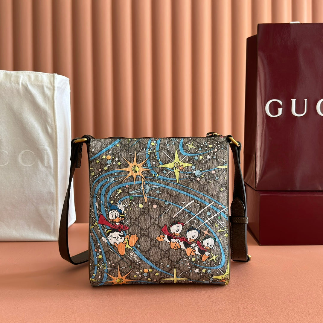 Gucci 2025 X Disney Donald Duck Bag Multicolor Cowhide Canvas 273592