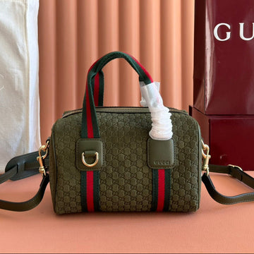 GG 2025 Bag 20CM Green Red Suede Leather 273267