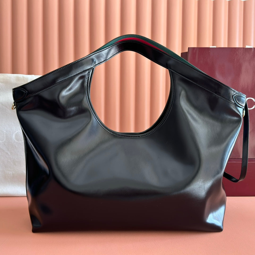 GG Giglio Large Tote Bag 60CM Black Leather