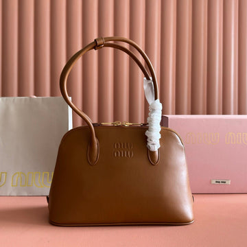 Miu Shell Bag Brown Lambskin