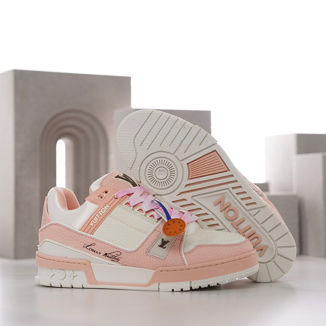 LV Trainer In Peachy Pink Calfskin