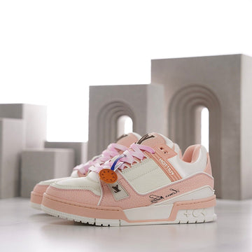 LV Trainer In Peachy Pink Calfskin