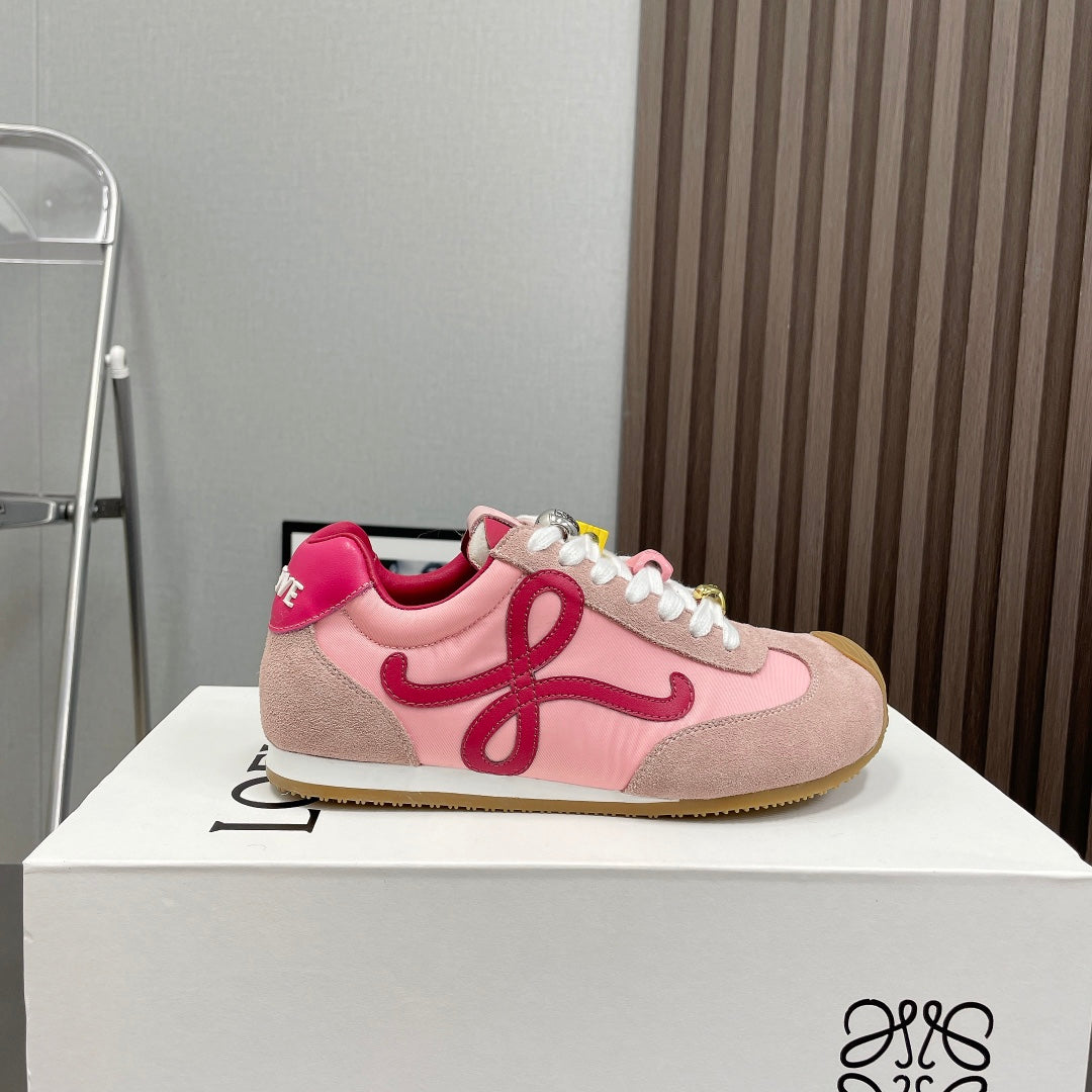 Ballet Runner 2.0 In Pink Pastel Suede And Lycra Fabric