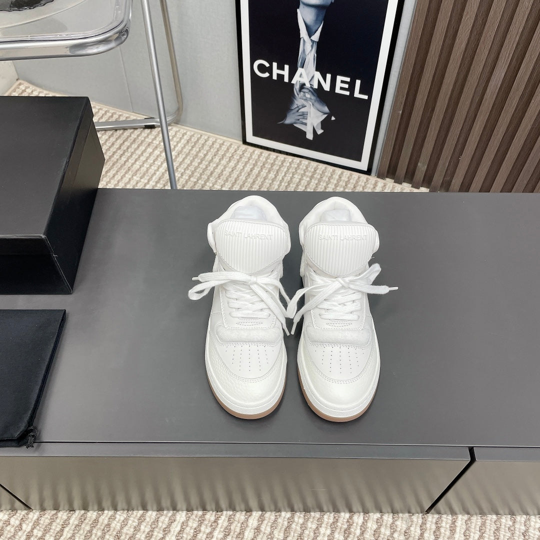 High-Top Sneakers In White Calfskin