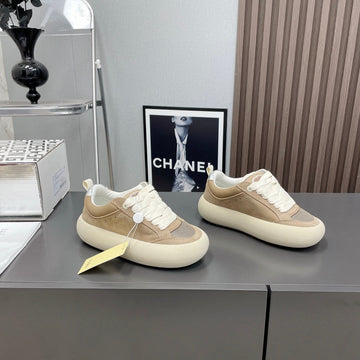 Space-Star Cube Sneakers In Tobacco Suede With Perforated Star