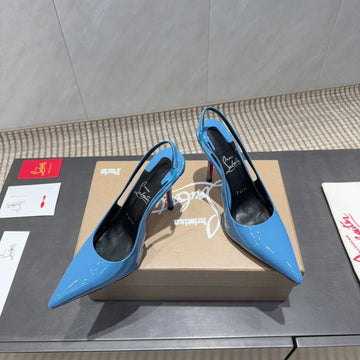 Cl 26SS Slingback 100 Blue Patent Leather 613986