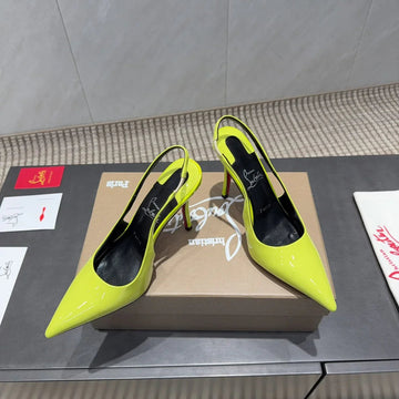 Cl 26SS Slingback 100 Neon Yellow Patent Leather 613988