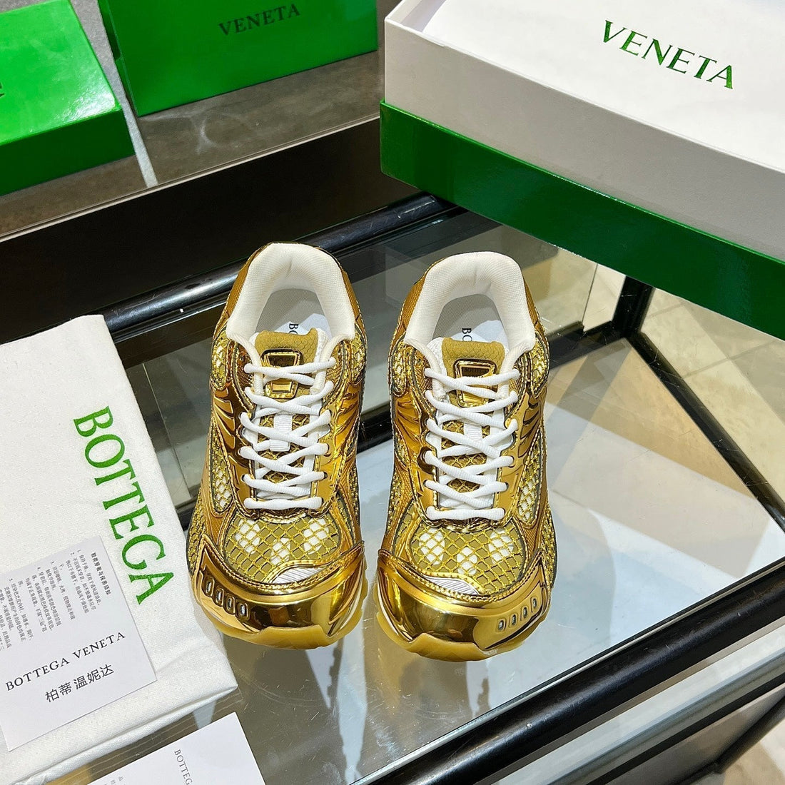 Bv 26S Orbit Flash Sneaker Gold Metallic Leather 735930