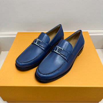 LV Major Loafer In Sapphire Blue Plain Calfskin