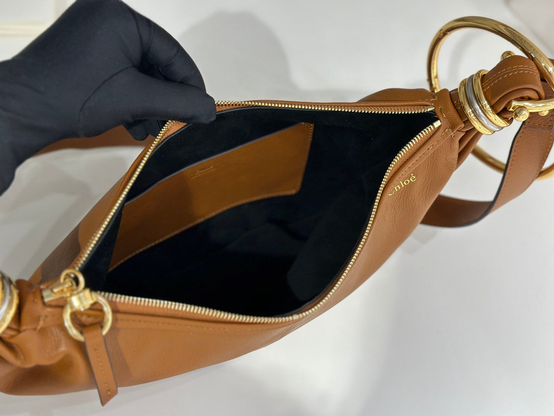 Chloé Small Bracelet 32CM Hobo Bag Brown Grained Calfskin