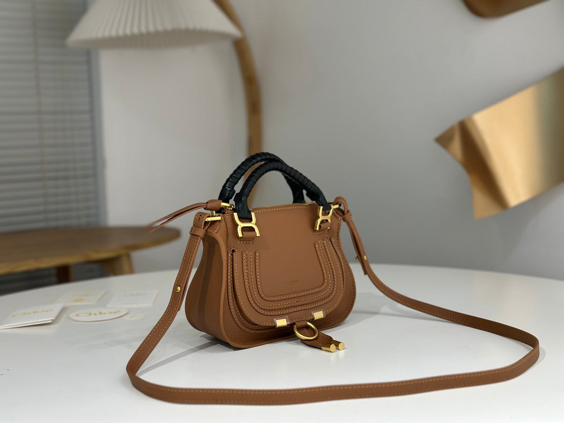 Chloé Marcie Small Bag 21CM Brown Calfskin