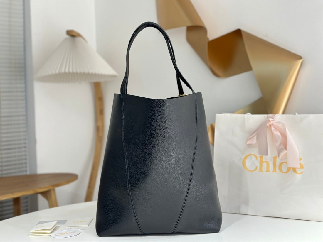 Chloé Spin Large Bag 35CM Black Calfskin