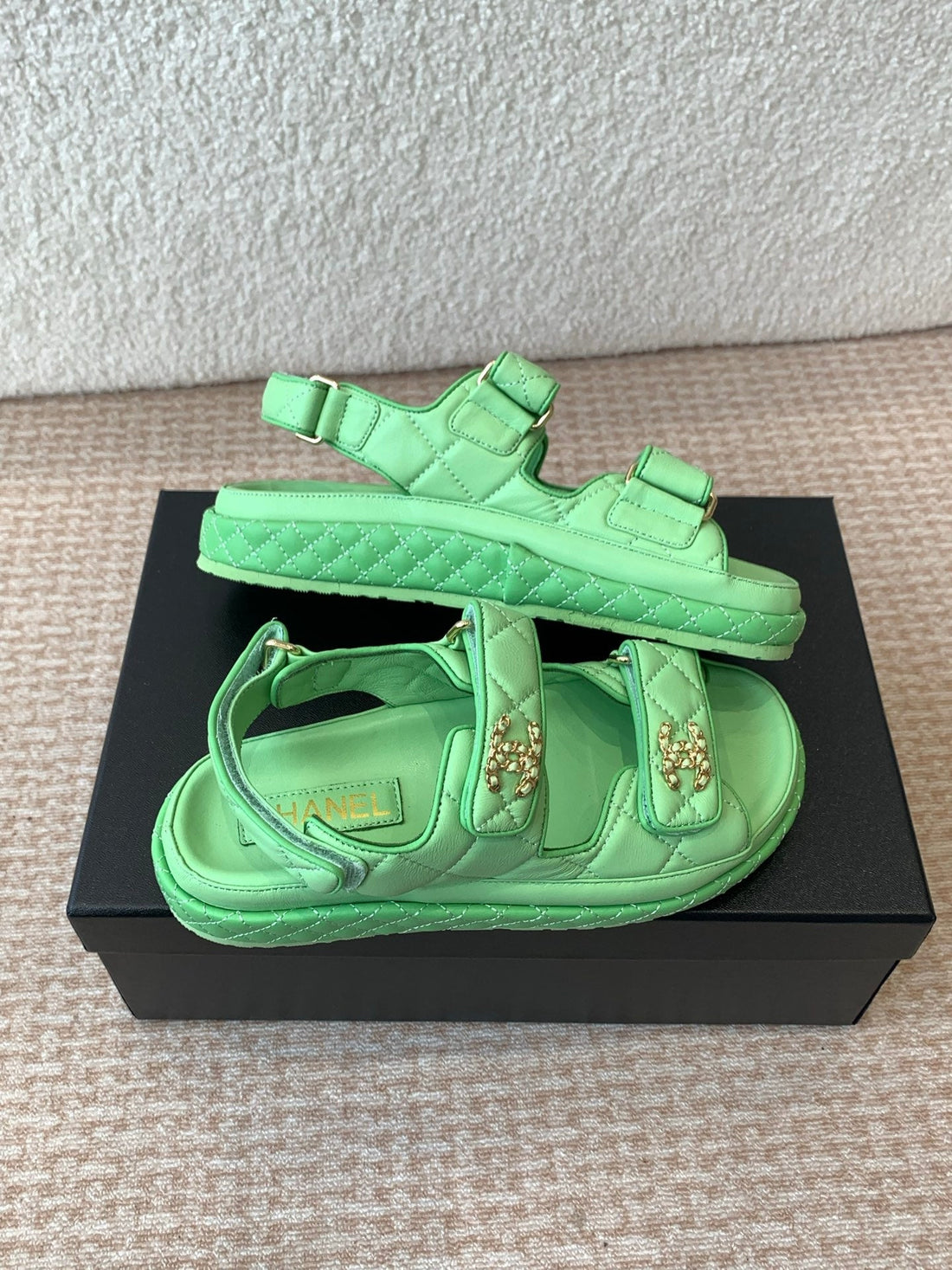 Dad Sandal In Teal Green Calfskin