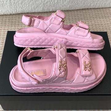 Dad Sandal In Pale Pink Calfskin