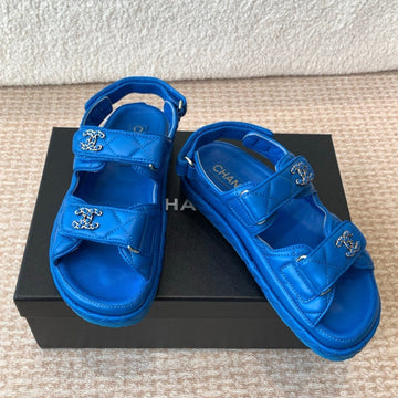 Dad Sandal In Cobalt Blue Calfskin