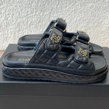 Dad Sandal In Black Calfskin Mule