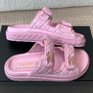 Dad Sandal In Pale Pink Calfskin Mule
