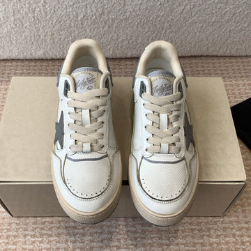 FORTY2 Sneakers With Grey Star And White Leather Heel Tab
