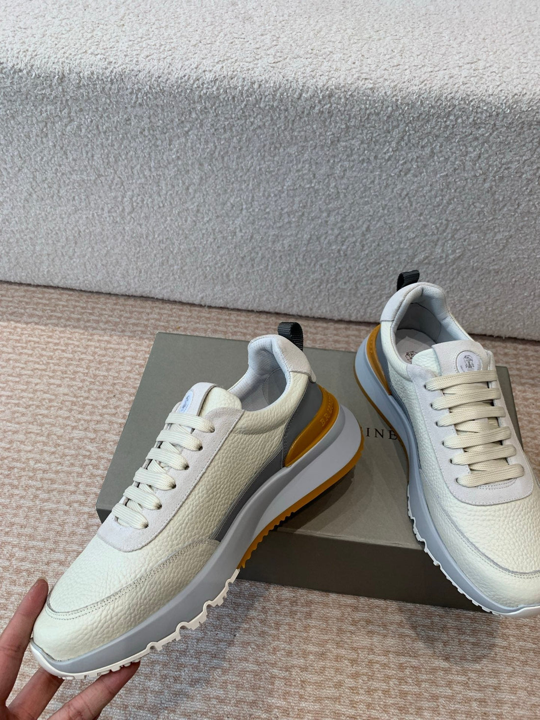 Cl 25C Brunello Cucinelli White Sneaker Suede 298886