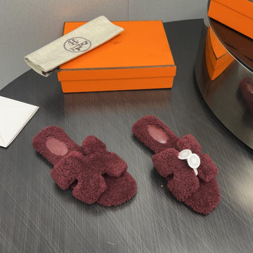 Hm Oran Sandal Red Purple Wool 952334