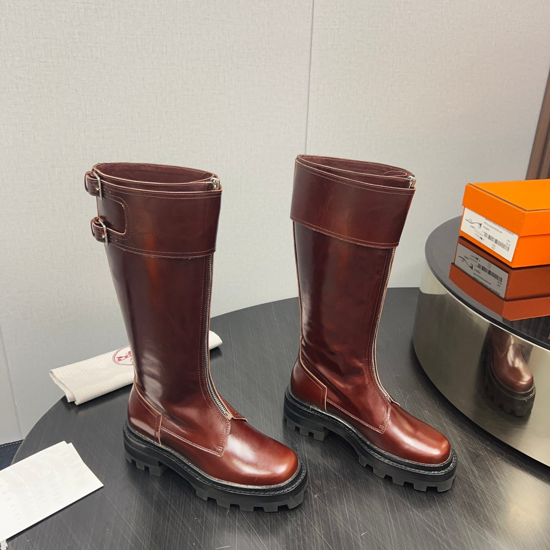Hm High Boots 30MM Red Brown Cowhide 952463