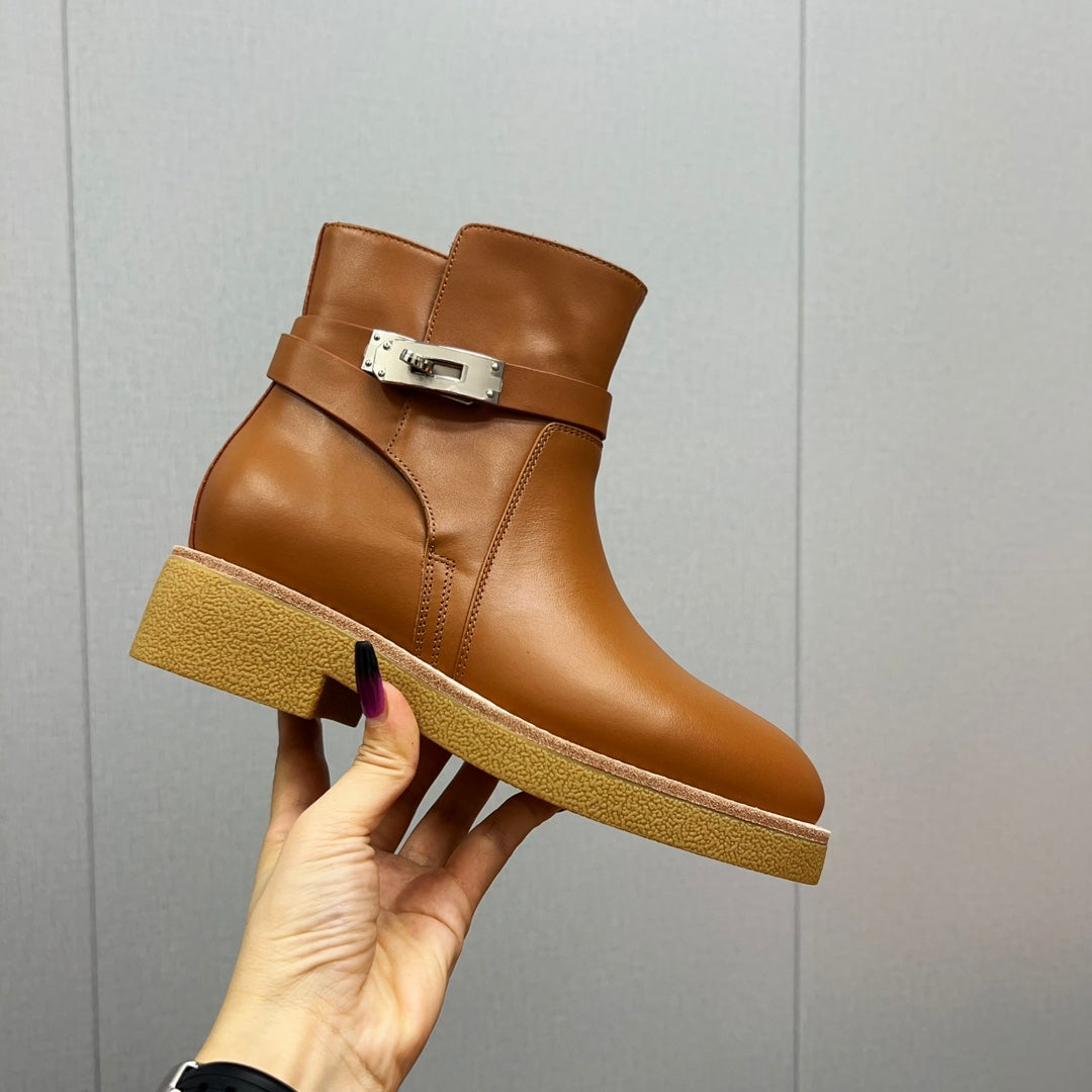 Hm History Ankle Boot 30MM Brown Cowhide 952481