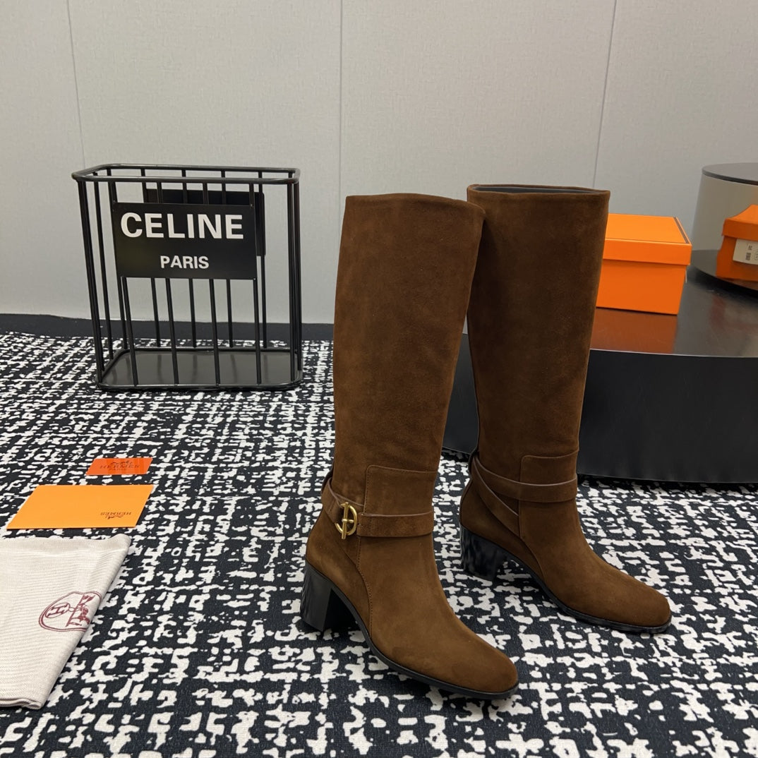 Hm Justine 50 Boot Chestnut Brown Suede 952363