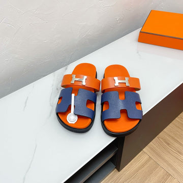 Chypre Sandal Lapis Mix Orange Lambskin With H Buckle
