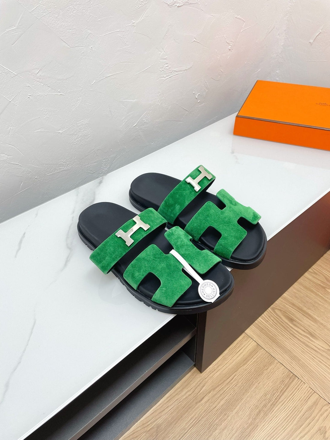 Chypre Sandal Ocean Suede With H Buckle