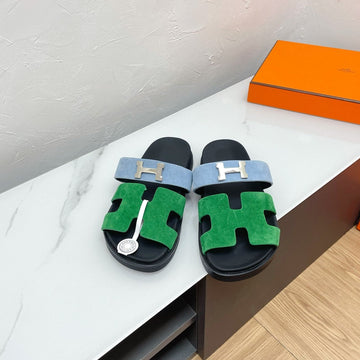 Chypre Sandal Ocean Mix Sky Suede With H Buckle