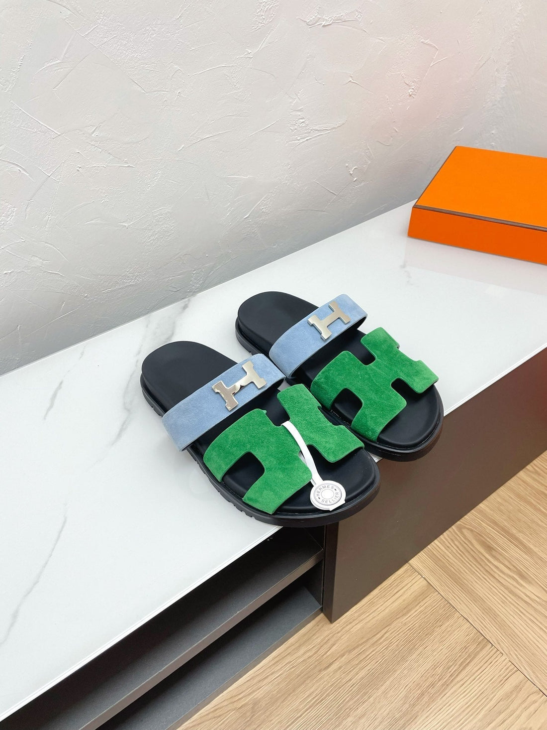 Chypre Sandal Ocean Mix Sky Suede With H Buckle
