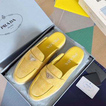 Pra Yellow Suede Leather Mule 25MM Rubber Sole