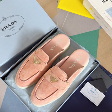 Pra Pink Suede Leather Mule 25MM Rubber Sole