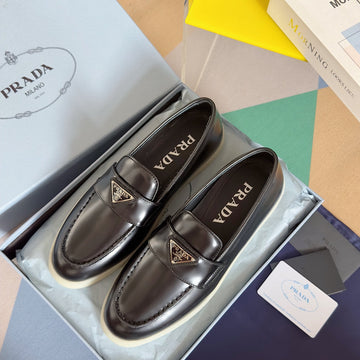 Pra Black Leather Loafers 25MM Rubber Sole