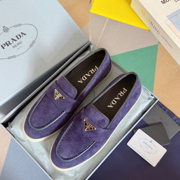 Pra Purple Suede Leather Loafers 25MM Rubber Sole
