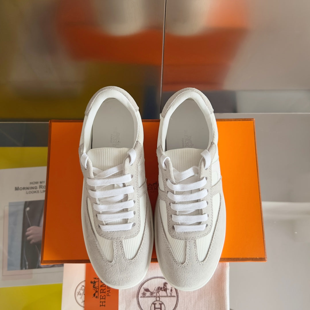 Boomerang Sneakers Light Gray Mix White Suede